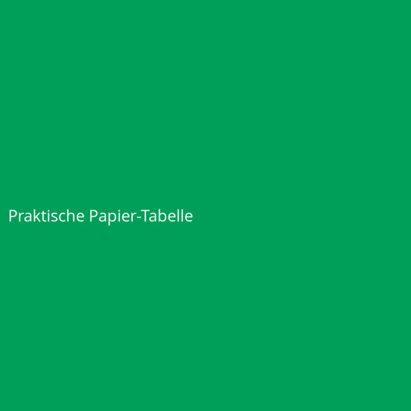 Praktische Papier-Tabelle
